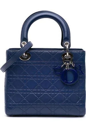 Dior Bolsa satchel Lady Dior mediana de piel de becerro ultramate con motivo Cannage en relieve 2013