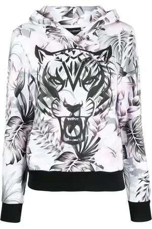 Philipp Plein Hoodie con estampado de tigre