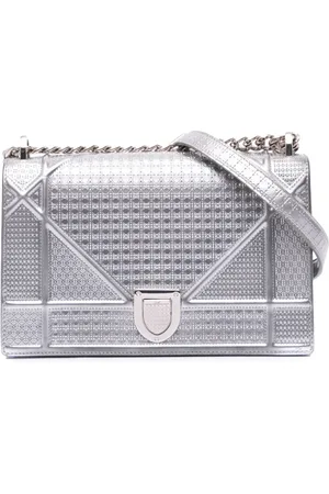 Dior 2016 Medium Metallic Patent Microcannage Diorama Flap crossbody bag