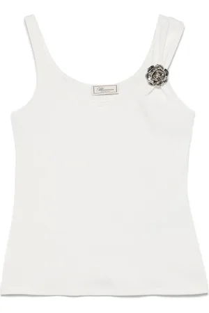 BLUMARINE Camiseta con broche floral