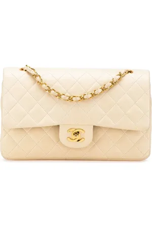 CHANEL Bolsa de hombro Classic mediana en piel de cordero con doble solapa 1994-1996