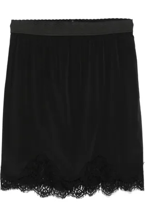 Dolce & Gabbana Falda midi con ribete de encaje 2000