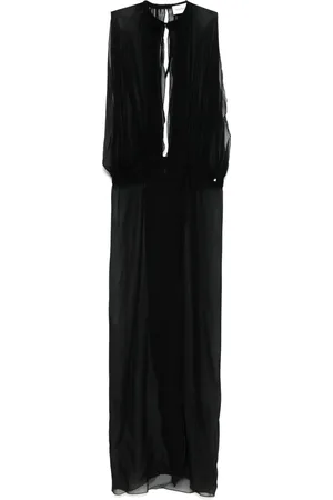 Monot Vestido largo con diseño traslúcido sin mangas