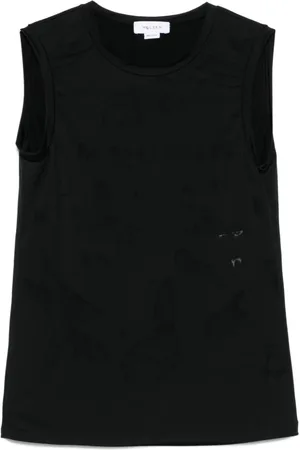 Alexander McQueen Top con logo en jacquard