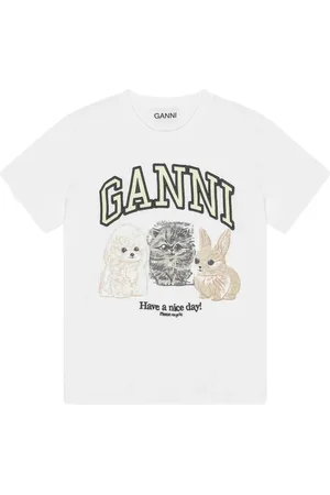Ganni Playera con logo estampado