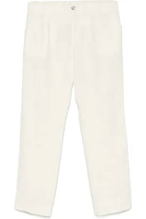 120% Lino Pantalones con bolsillos