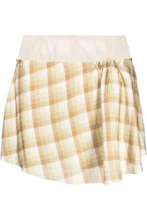 Juneyen Falda con paneles y estampado de cuadros