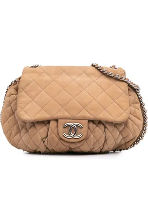 CHANEL Bolsa crossbody Chain Around Flap grande de piel de cordero capitonada 2010-2011