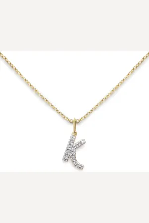 Monica Vinader Collar K en oro amarillo de 14kt con diamantes