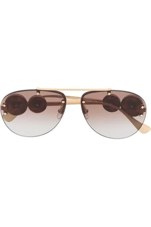VERSACE Lentes de sol con armazón estilo piloto y motivo Medusa