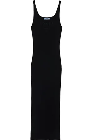 Prada Vestido midi tejido de canalé
