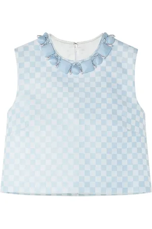 VERSACE Top corto con detalles de mostacillas