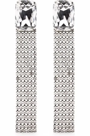 Saint Laurent Aretes con detalles de strass