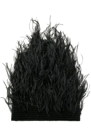 VALENTINO GARAVANI Gorro con detalles de plumas