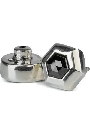 PARTS OF FOUR Arete en plata de ley con diamante negro