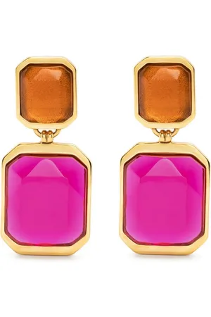 Saint Laurent Aretes con diseño de dos tonos