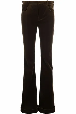 Saint Laurent Pantalones de terciopelo acampanados
