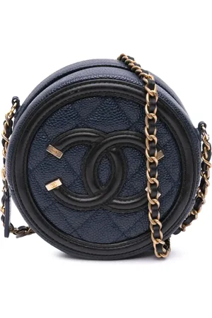 CHANEL Bolsa crossbody Caviar CC Filigree Round 2019
