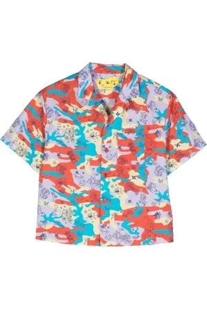 OFF-WHITE Camisa manga corta con estampado militar