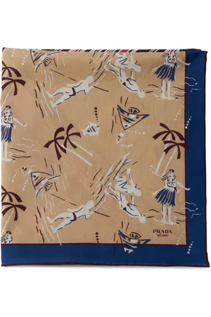 Prada Mascada de seda estampada