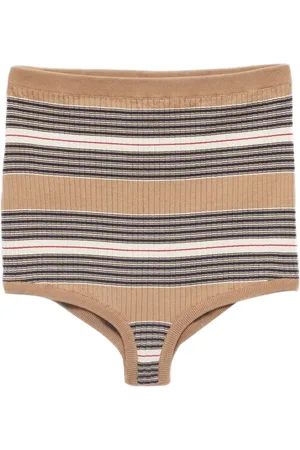 Prada Shorts tejidos de canalé con motivo de rayas