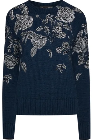 Oscar de la Renta Suéter con rosas bordadas