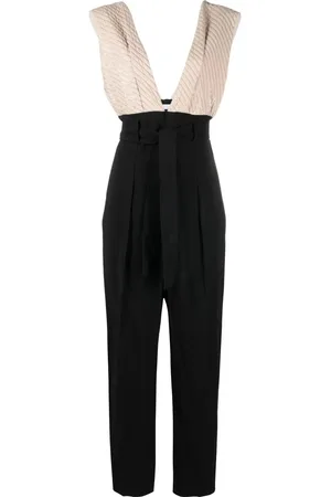 Brunello Cucinelli Jumpsuit con cuello en V y cinturón