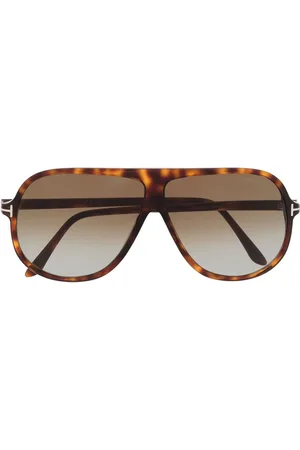 Tom Ford Lentes de sol con armazón estilo carey