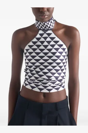 Prada Top de seda estampado