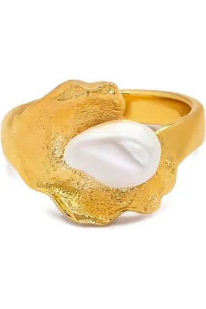 Oscar de la Renta Anillo Pearl Lily Pad