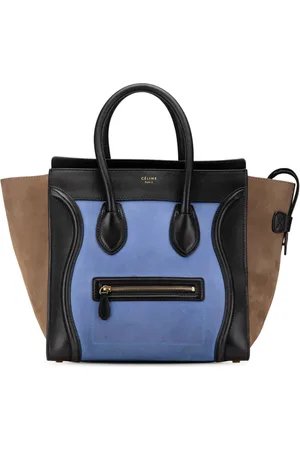 Céline 2012 Mini Tricolor Nubuck and Smooth Calfskin Luggage tote bag