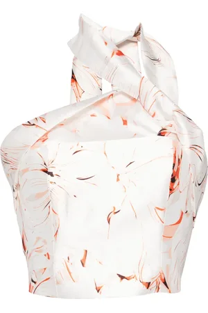 Saiid Kobeisy Top strapless estampado