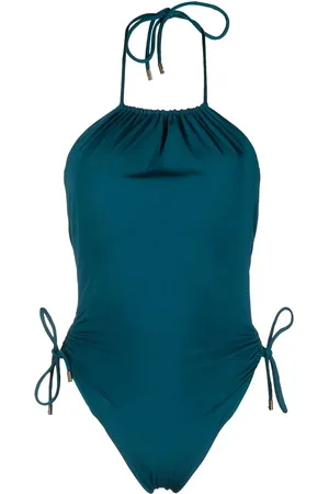 Saint Laurent Traje de baño con detalle de agujetas