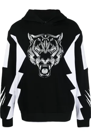 Philipp Plein Hoodie con motivo de tigre y manga larga