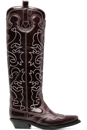 Ganni Botas altas estilo western con tacón de 40mm