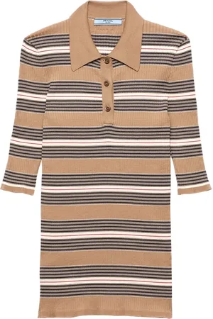 Prada Playera tipo polo tejida de canalé