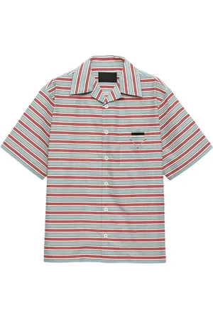 Prada Camisa bowling con rayas estampadas