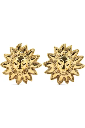 CHANEL Aretes bañados en oro Lion Motif Clip On Earrings1970-1980