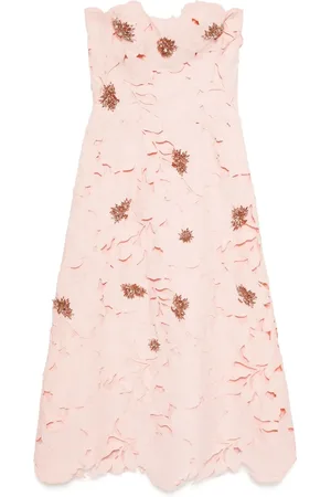 Costarellos Vestido de encaje con corte floral