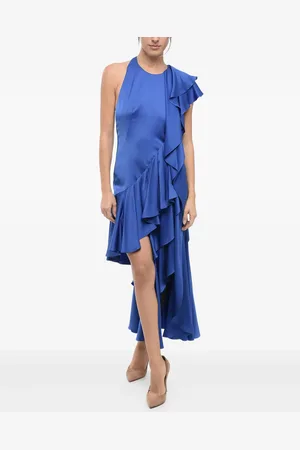 Alexander McQueen Vestido drapeado con volantes