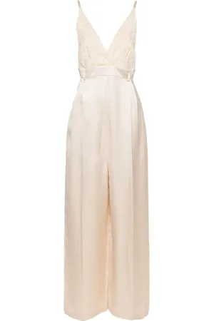 ALYSI Jumpsuit ancho con cuello en V