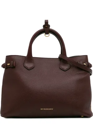 Burberry Bolsa satchel Banner mediana de piel con House Check 2000-2024