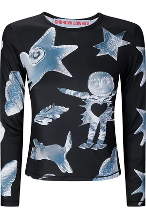 Chopova Lowena Top manga larga con estampado gráfico