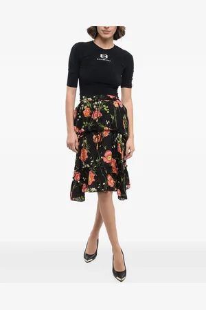 Balenciaga Vestido midi con medias mangas y estampado floral
