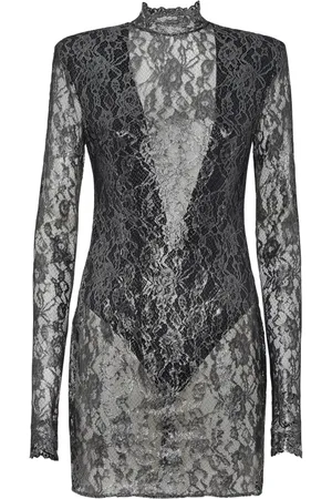 Philipp Plein Vestido corto de encaje con cristales