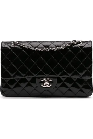 CHANEL Bolsa de hombro Double Flap Jumbo de charol 2006-2008