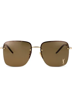 Saint Laurent Lentes de sol con placa del logo