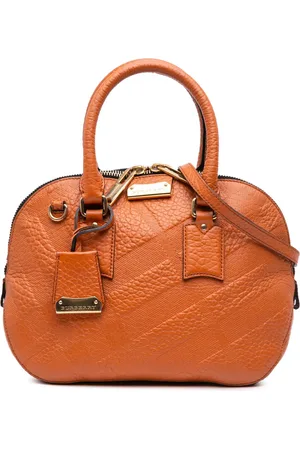 Burberry Bolsa satchel Heritage Grain Check pequeña en relieve 2000-2017