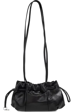 Emporio Armani Bolsa de hombro negra con cordones
