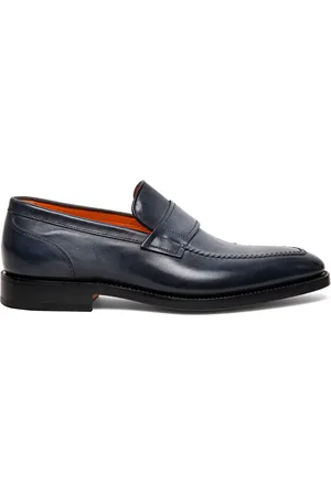 santoni Mocasines penny con puntera de almendra
